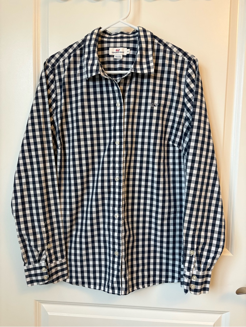 Vineyard Vines Navy White Gingham Button Down Shirt 🐳